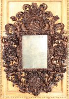 Magnificent Baroque Walnut Mirror Attributed to Maestro Giuseppe of Parma