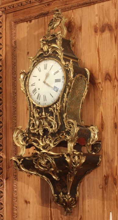  Louis XV  lacquer and ormoulu musical cartel clock