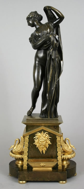 Bronze sculpture of the Vnus Callipyge on an Empire ormolu and bronze base