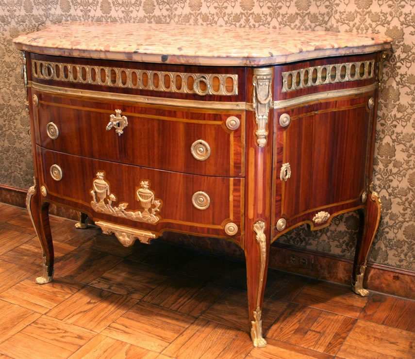 Transitional D-shaped commode attributed to Charles Topino