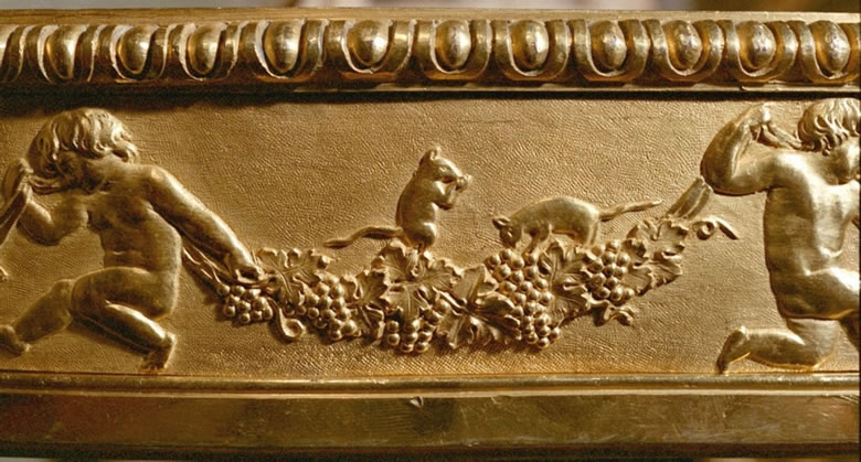 Magnificent Louis XVI <i>bronze dore and bronze patine gueridon with bleu turquin  marble top and base