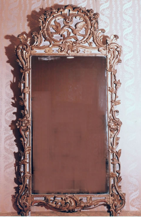 Louis XV gilded and painted mirror