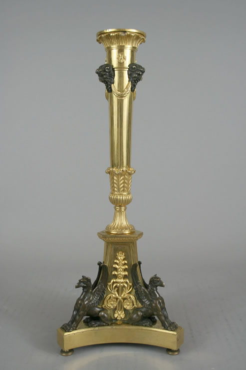 Roman neoclassical candlestick with griffins attributed to Giuseppe Valadier