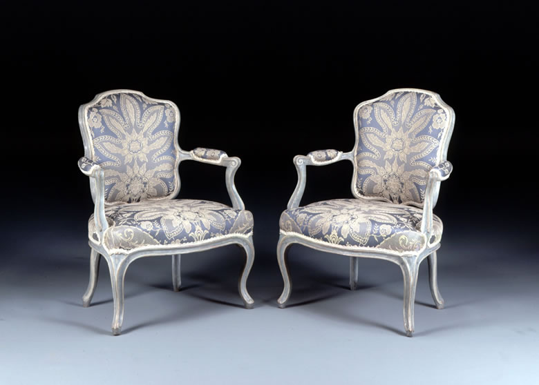 Pair Louis XV fauteuils signed Malbet