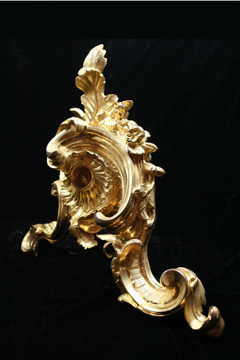 Pair Rococo ormolu chenets