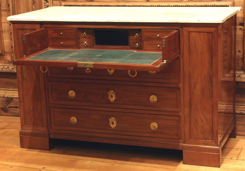 Louis XVI Mahogany commode-secretaire