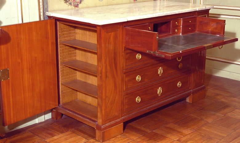 Louis XVI Mahogany commode-secretaire