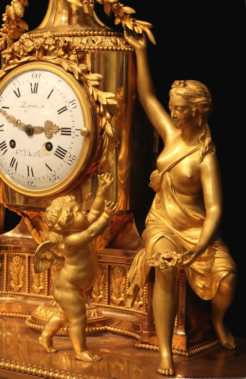 Louis XVI ormolu mantel clock by Lepine