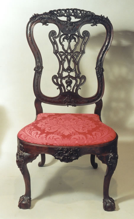 Pair Portuguese walnut sidechairs