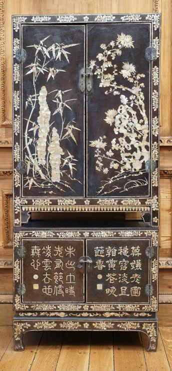 Pair Ming Dynasty mother-of-pearl compound cabinets