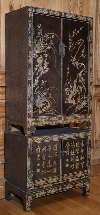 Pair Ming Dynasty mother-of-pearl compound cabinets