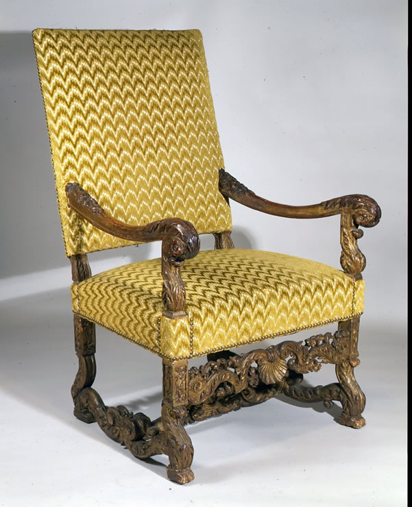 Louis XIV gilded fauteuil