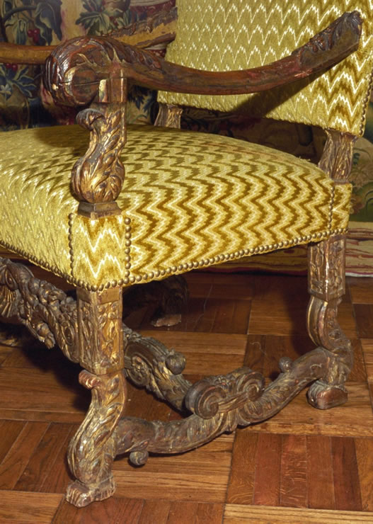 Louis XIV gilded fauteuil