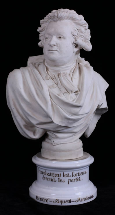 St Denis Biscuit bust of Mirabeau 