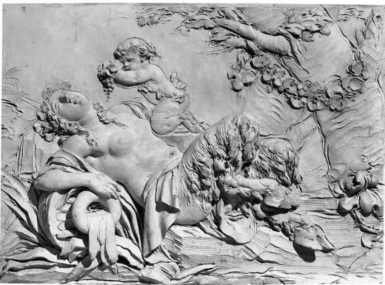 Terra cotta by Clodion of a satyresse and her child