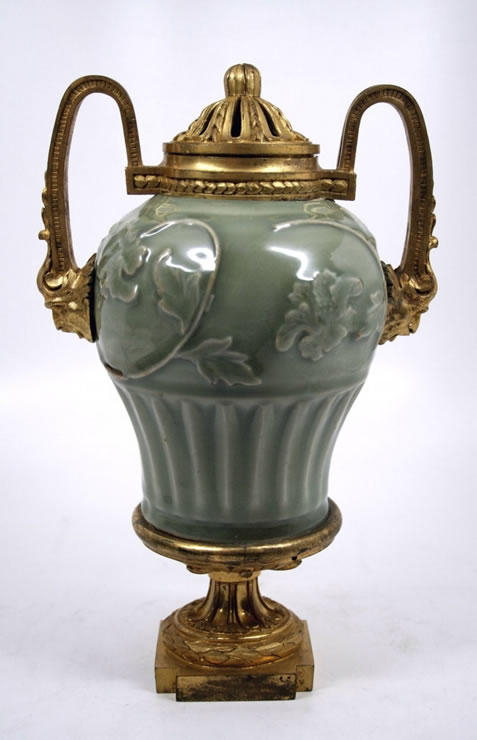 Yuan celadon porcelain vase in Louis XVI mounts