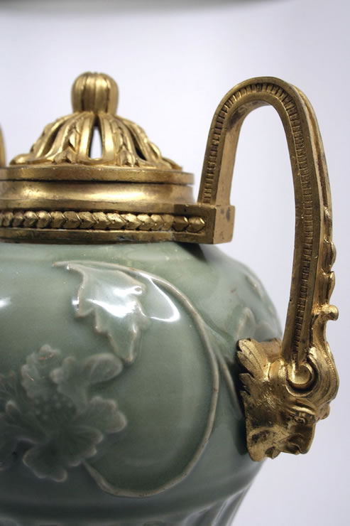 Yuan celadon porcelain vase in Louis XVI mounts