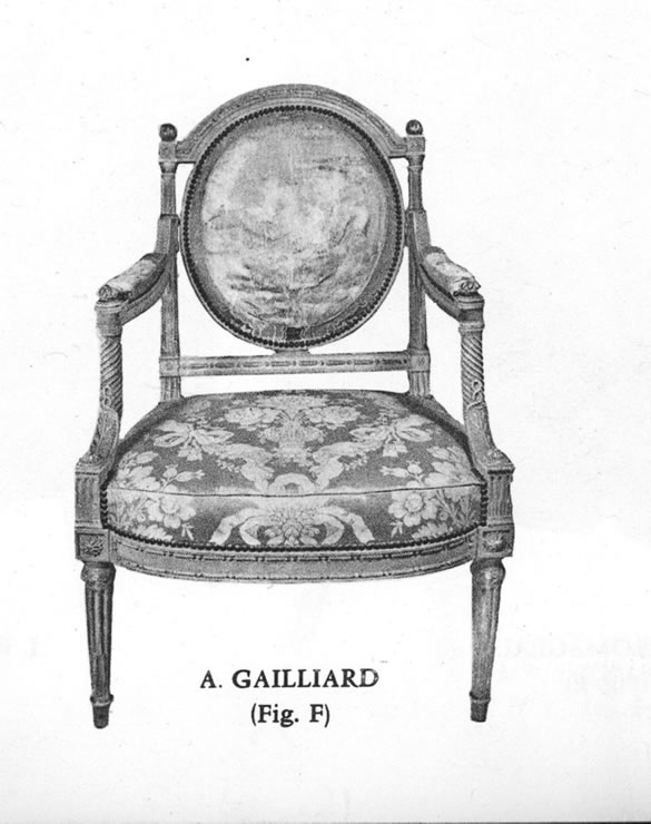 Pair gilded fauteuils attributed to Gaillard