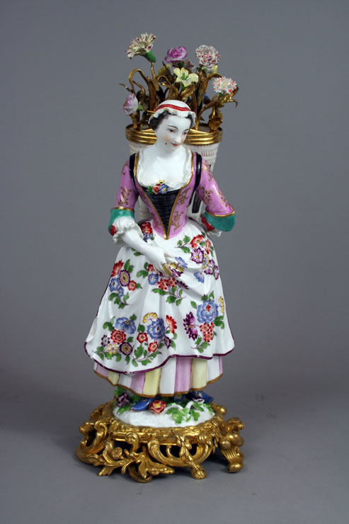 Meissen  ormolu mounted flower seller