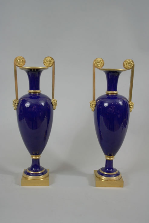 Pair Sevres Vases Fuseau