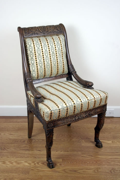 Charles X dolphin motif sidechair