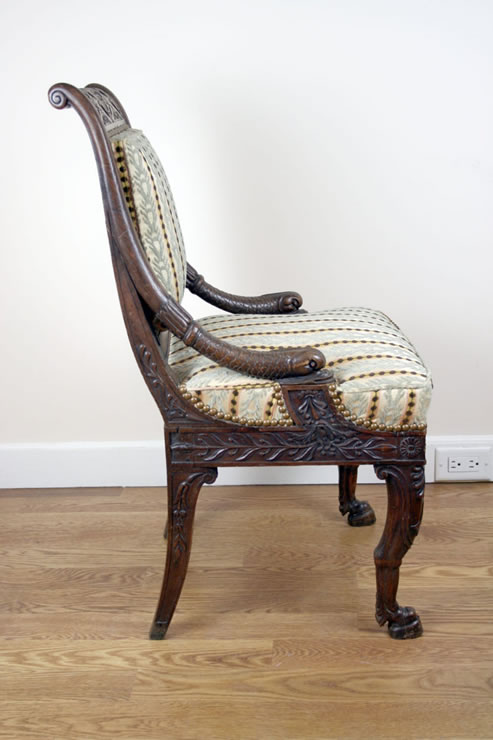 Charles X dolphin motif sidechair