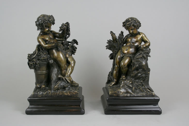 Pair Italian bronze figures