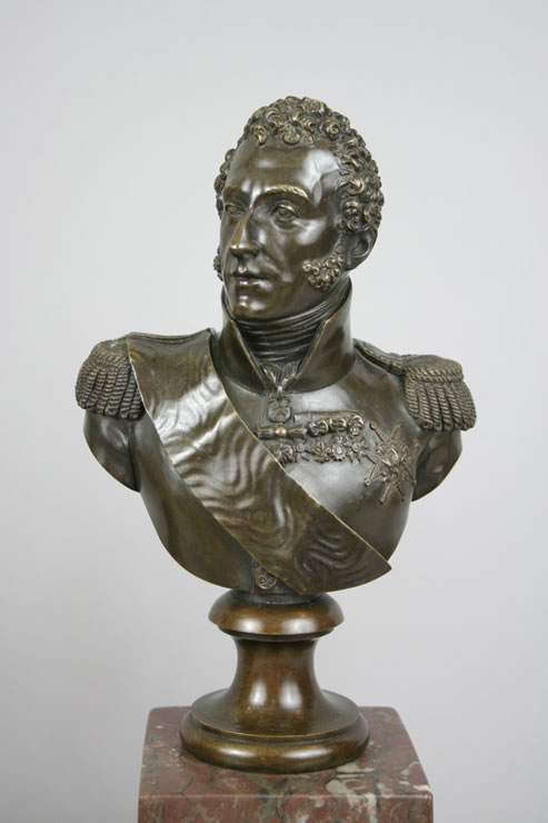 Pair bronze bust of Charles X and Louis Antoine