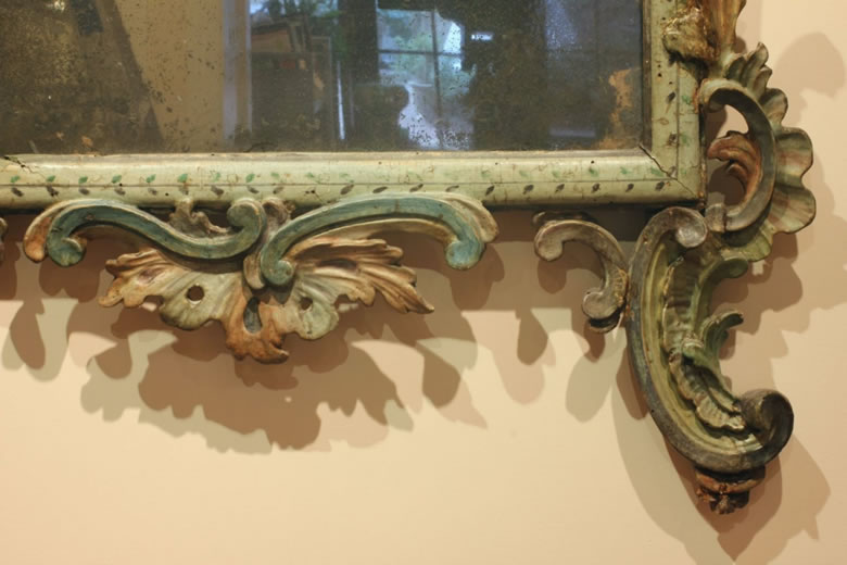 Italian rococo painted mirror