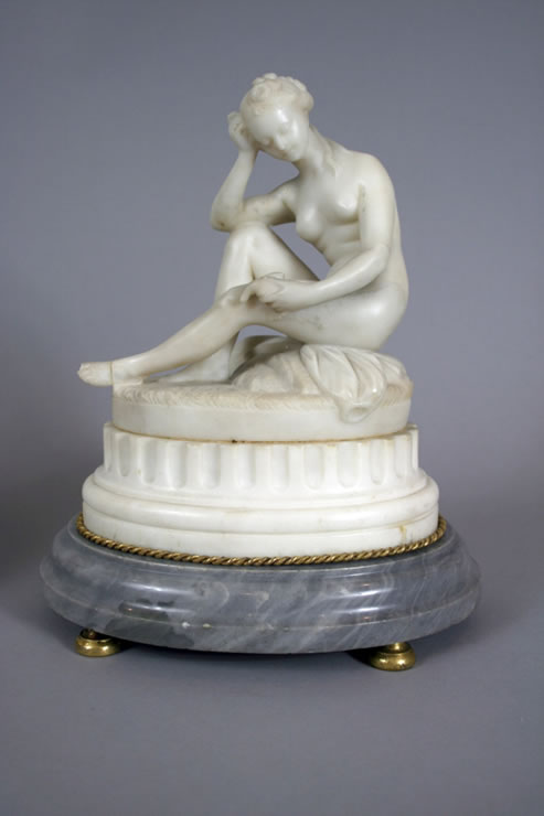 Marble figures attributed to Jean Baptiste Broche 