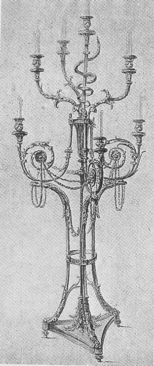 Pair Louis XVI ormolu and marble candelabra 