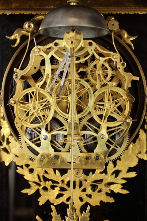 Louis XVI skeletonized pendule-cage in ormoulu case by Thomire