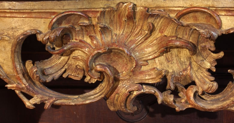 Louis XV gilded console with original gilding and marble top