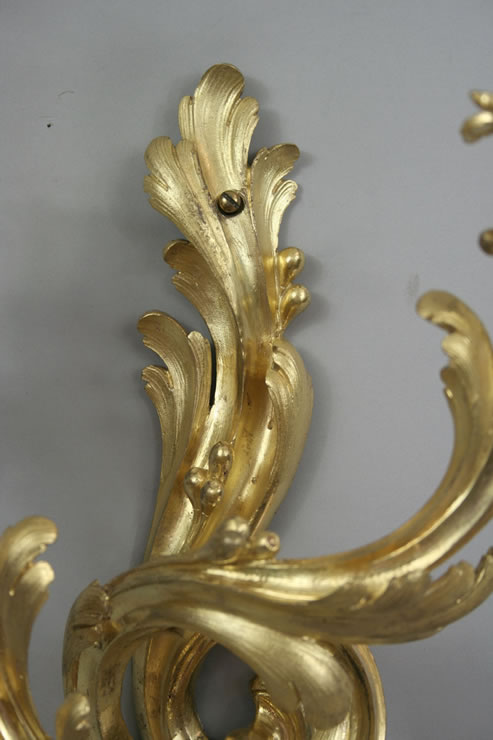 Louis XV two light ormolu wall sconces