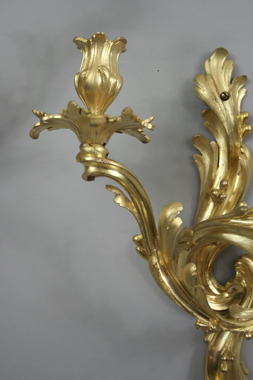 Louis XV two light ormolu wall sconces