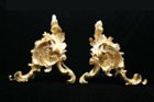 Pair Rococo ormolu chenets