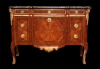 Transitional commode with sunburst motif