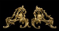 Louis XV rococo ormolu chenets