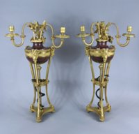 Three-light ormoulu candelabra attributed to Francois Remond