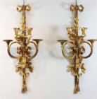 Pair large Louis XVI hunting horn appliques