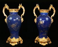 Pair Kang-Hsi  Ormolu mounted vases