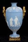 Wedgwood vase with Egyptian head mounts