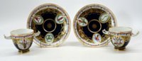 Pair revolutionary Sevres cups and saucers.