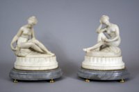 Marble figures attributed to Jean Baptiste Broche 