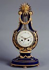 Louis XVI lyre clock in Svres cobalt blue porcelain