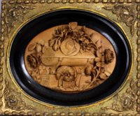 Lime wood plaque by Aubert Parent: the sarcophagus of Louis XVI