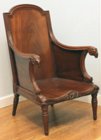 Solid mahogany bergre made for the duc de Penthivre by Jacob