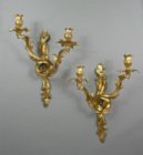 Louis XV two light ormolu wall sconces