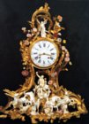  Louis XV ormoulu, Meissen porcelain and Vincennes porcelain clock  with movement by Causard